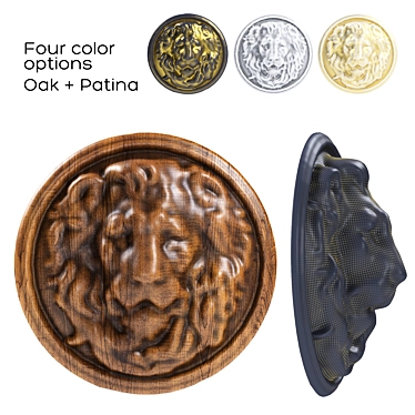 Title: Artistic Lion Wood Mascaron 3D model image 1 