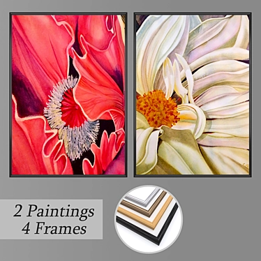 Modern Wall Art Set with Multiple Frames 3D model image 1 