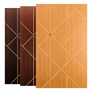 Modern Wood Wall Panel Set 3D model image 1 