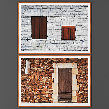 Wooden Frame Art Set 3D model image 1 