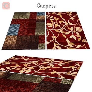 Polys: 3,888 Vets: 4,004 Stylish Rug 3D model image 1 