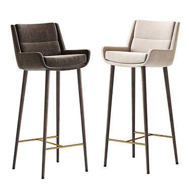 Naughtone Hush Barstool: Sleek and Stylish Seating 3D model image 1 