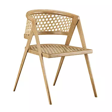 Rattan Bliss: Handwoven Chair 3D model image 1 