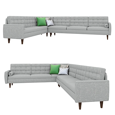 Modern Drake 3-Piece Sectional 3D model image 1 