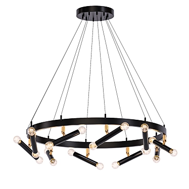 Elegant Carousel 20-Light Ceiling Fixture 3D model image 1 