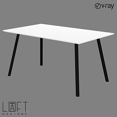 LoftDesign 61022: Stylish Wood and Metal Dining Table 3D model image 1 