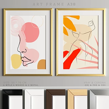 Versatile Art Frame: A38 3D model image 1 