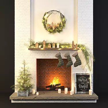 Modern Rustic Christmas Decor Set 3D model image 1 