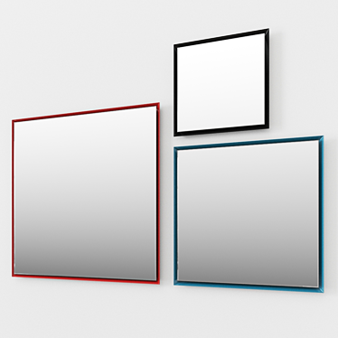 Quarantacinque Wood Framed Mirrors Set 3D model image 1 