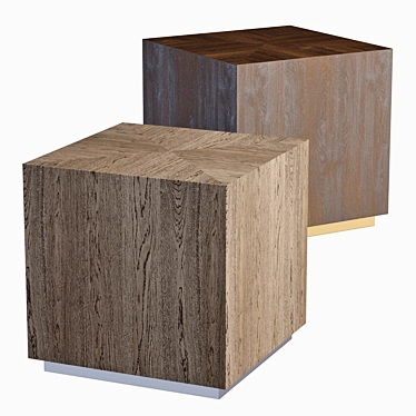 Sleek Machinto Sidetable: RH Modern 3D model image 1 