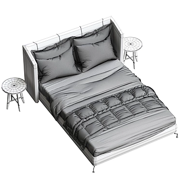 Ikea Tufjord Upholstered Bed: Stylish Comfort for Any Bedroom 3D model image 1 