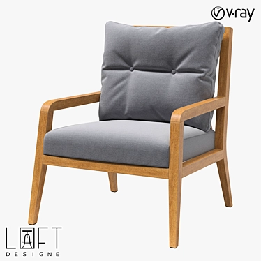 Modern Wooden Chair: LoftDesigne 3677 Model 3D model image 1 