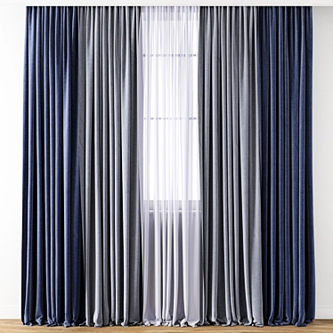 Exquisite Drapery: Detailed Curtain 3D model image 1 