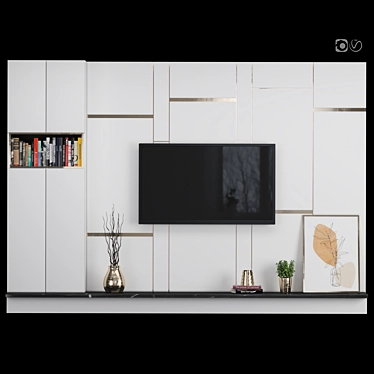 Modular TV Wall: High-Quality Design 3D model image 1 