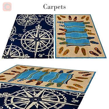 Polys: 3 888 | Vets: 4 004 | Stylish Rug 3D model image 1 