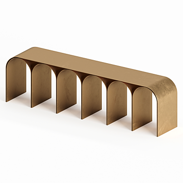 Minimalist Brass Arch Bench 3D model image 1 