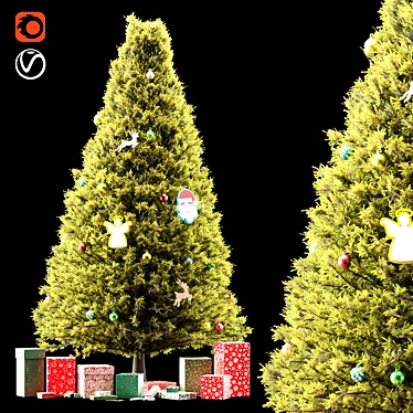 Festive Christmas Tree - 3D Model 3D model image 1 
