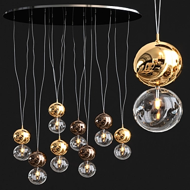 Stunning Apollo Chandelier: A Favaretto Masterpiece 3D model image 1 