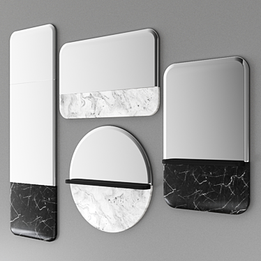 Sleek Marble Alaka Mirror 3D model image 1 