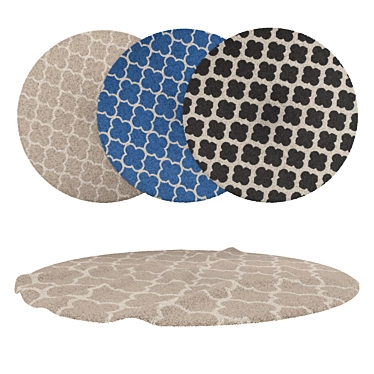 Round Carpets Set 229: Versatile Rug Collection in Various Styles & Textures 3D model image 1 