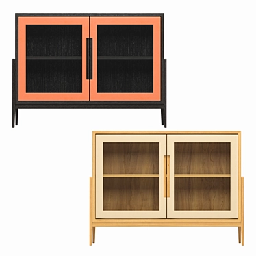 Modern Black Showcase: 105x78x40 cm 3D model image 1 