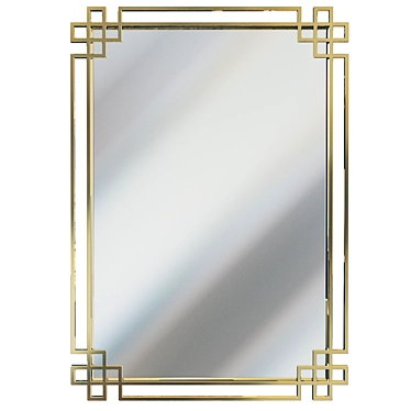 Golden Frame Rectangular Mirror, KFE1270 3D model image 1 