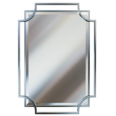 Sleek Chrome-Framed Rectangle Mirror 3D model image 1 
