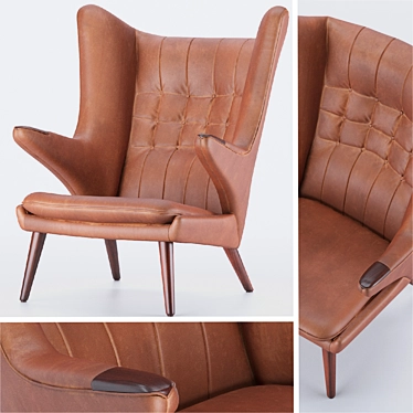 Bear-Paw Leather Armchair - Hans Wagner 3D model image 1 