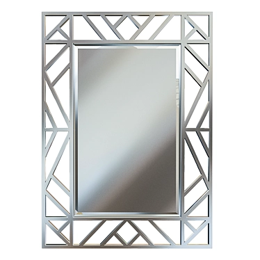 Elegant Steel-framed Rectangular Mirror 3D model image 1 