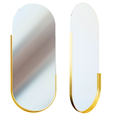 Gold Metal Frame Oval Mirror (19-ОА-6385) 3D model image 1 