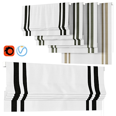 Loganova Roman Curtains - Chevalle Collection 3D model image 1 