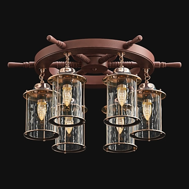 Stylish LED Ceiling Chandelier 3D model image 1 