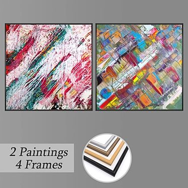 Elegant Wall Art Set with Multiple Frames 3D model image 1 