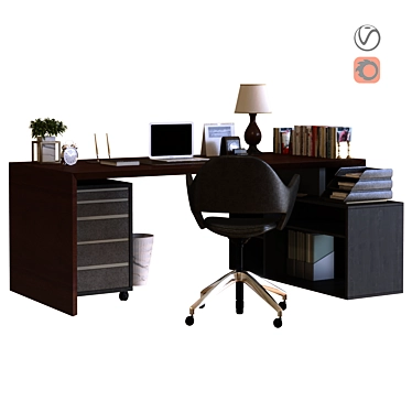 Workplace 014: Modern Office Furniture 3D model image 1 