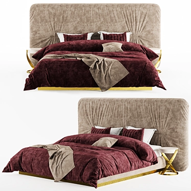 Sleek Modern Bed Design 3D model image 1 