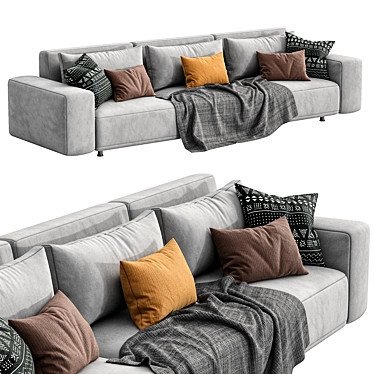 Modern Cross Sofa: Stylish and Versatile 3D model image 1 