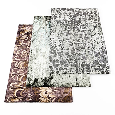 High-Resolution 3-Piece Rugs Set 3D model image 1 