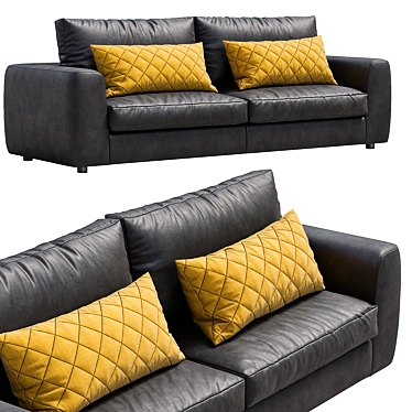 Contemporary Leather Sofa: Alameda9+1 3D model image 1 