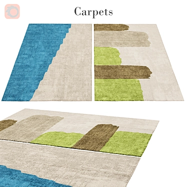 Polys: 3 888, Vets: 4 004 - Modern Rug 3D model image 1 