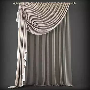 Elegant Poly Curtain Set 3D model image 1 