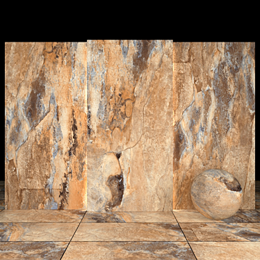 Katrin Brown Stone: Versatile Textured Tiles 3D model image 1 