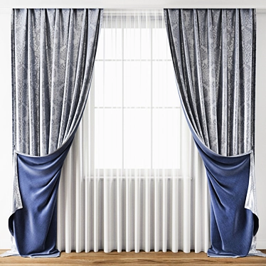 Elegant Curtain Model | 3D Max & Obj 3D model image 1 