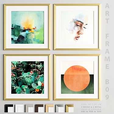 Modern Art Frame Collection 3D model image 1 