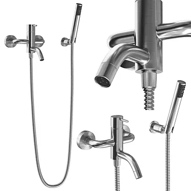 Cisal Xion Inox Single Lever Bath Mixer with Shower Set 3D model image 1 