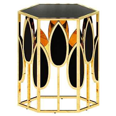 Eichholtz Florian: Black Glass Table with Gold Base 3D model image 1 