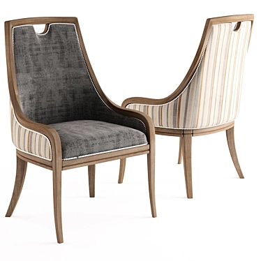 Luxurious Massoud Larissa Velvet Dining Chair 3D model image 1 