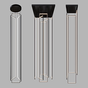 Sleek Metal & Acrylic Designer Lamps 3D model image 1 