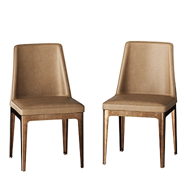 Beige Dining Chair: 58x46x81cm 3D model image 1 