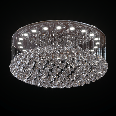 Elegant Ellipse Crystal Chandelier 3D model image 1 