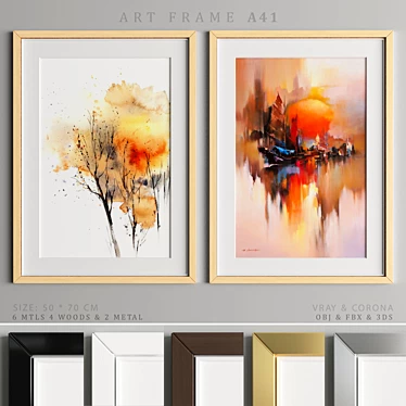 Modern Art Frame A41 3D model image 1 